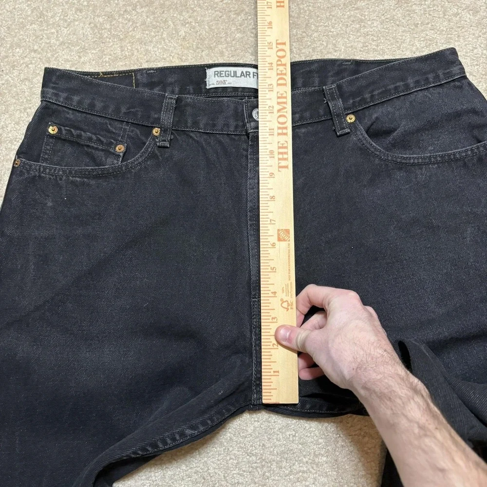 Vtg Levis 505 Jeans Mens 38x31 Black Regular Fit Straight Leg Denim Pants Casual